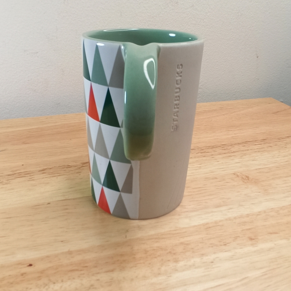 Starbucks Mug Mint Green Geometric Triangle Ceramic Coffee 12 Oz/ 355ml - Picture 4 of 6